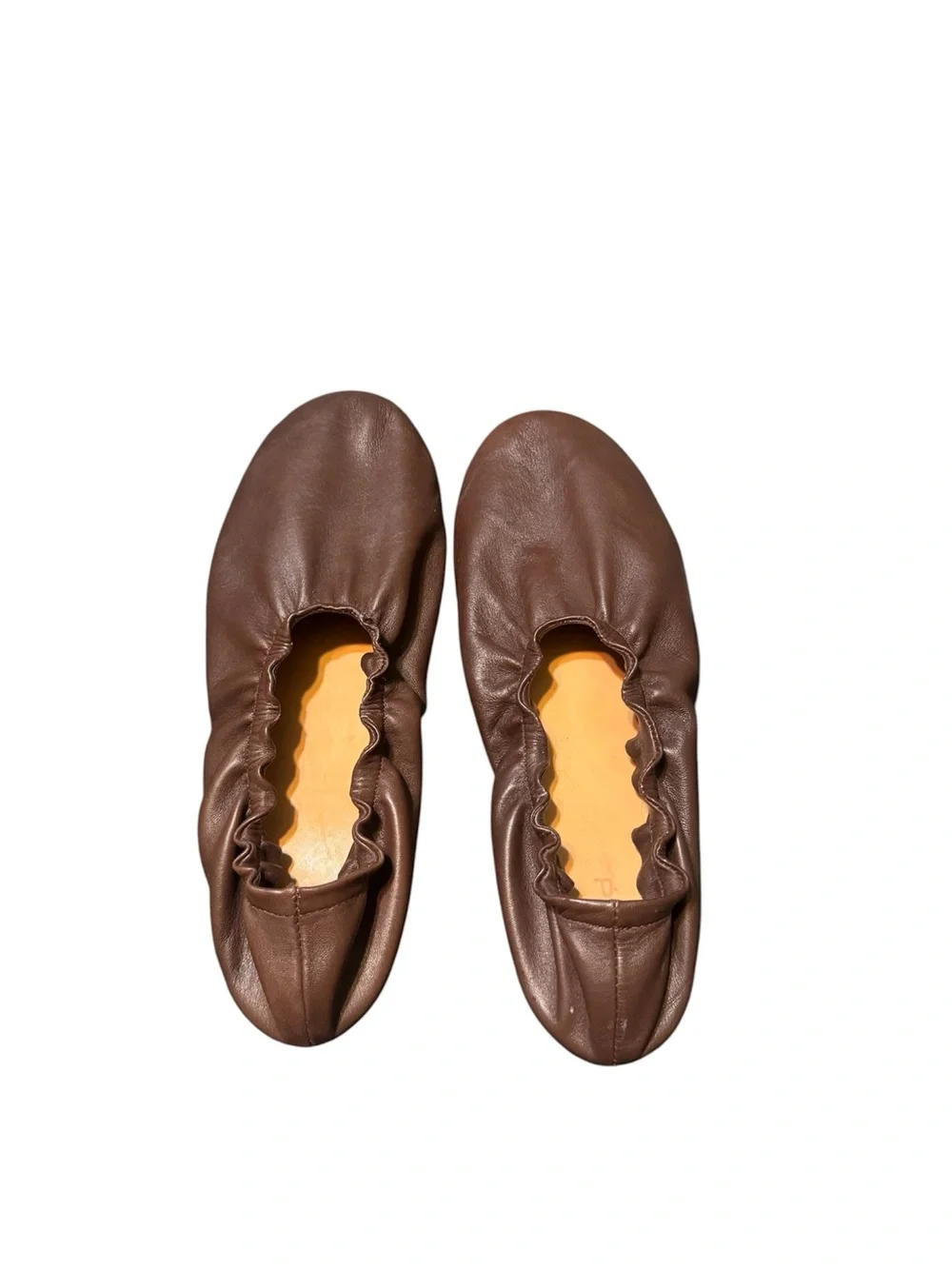 PILCRO (Anthropologie) leather brown Glove Ballet flats size 9 - Picture 5 of 6